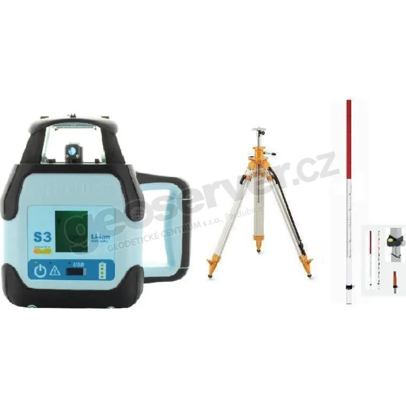 Sada S3K1 = rotační laser Hedü S3 + stavební stativ a lať